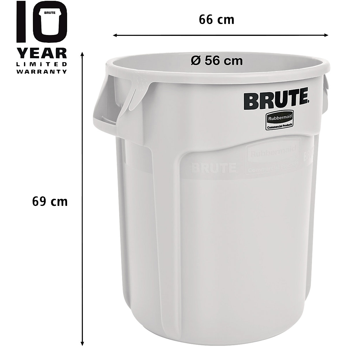 Contentor universal BRUTE®, redondo – Rubbermaid (Imagem do produto 3)-2