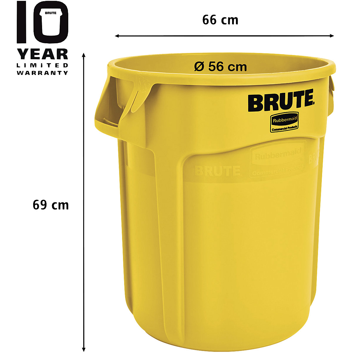 Contentor universal BRUTE®, redondo – Rubbermaid (Imagem do produto 2)-1