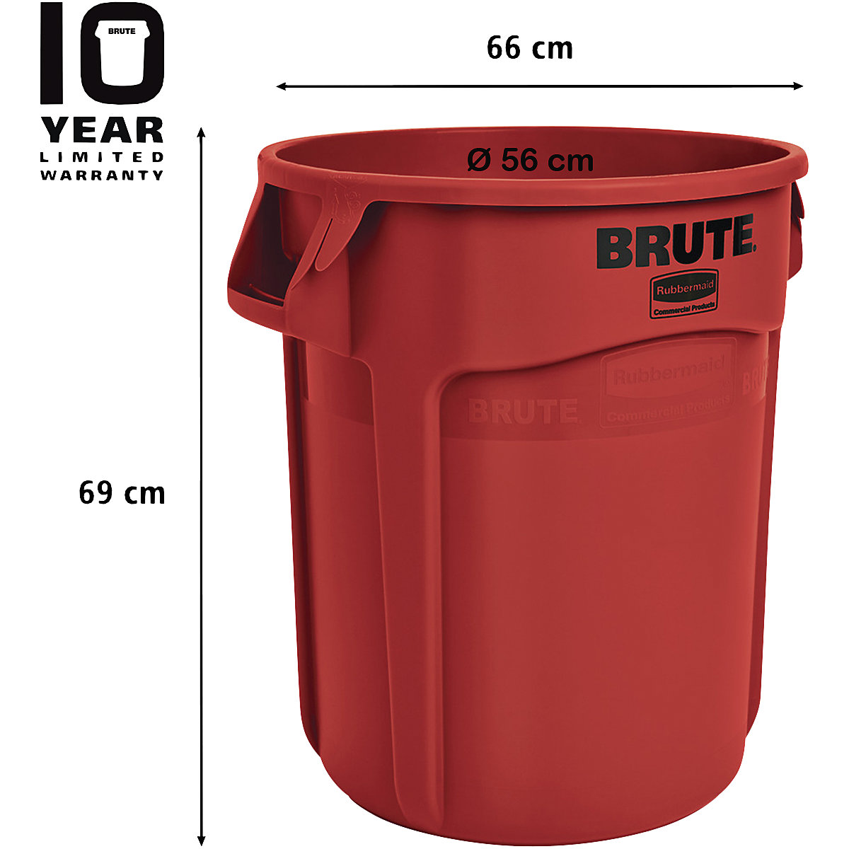 Contentor universal BRUTE®, redondo – Rubbermaid (Imagem do produto 2)-1