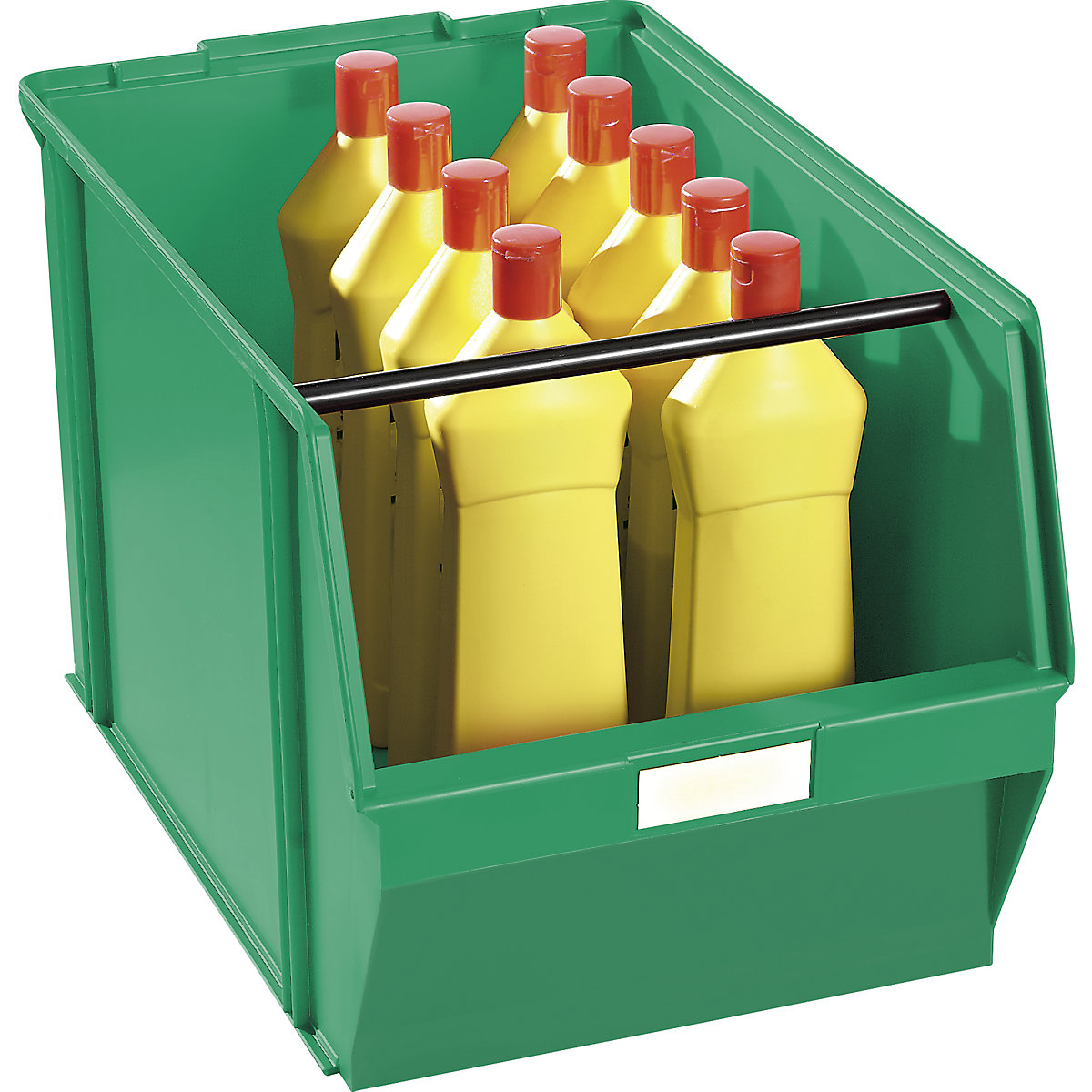 Caixa de armazenagem à vista em poliestireno, CxLxA 500 x 309 x 300 mm, embalagem de 2 unid., verde com barra de transporte-7