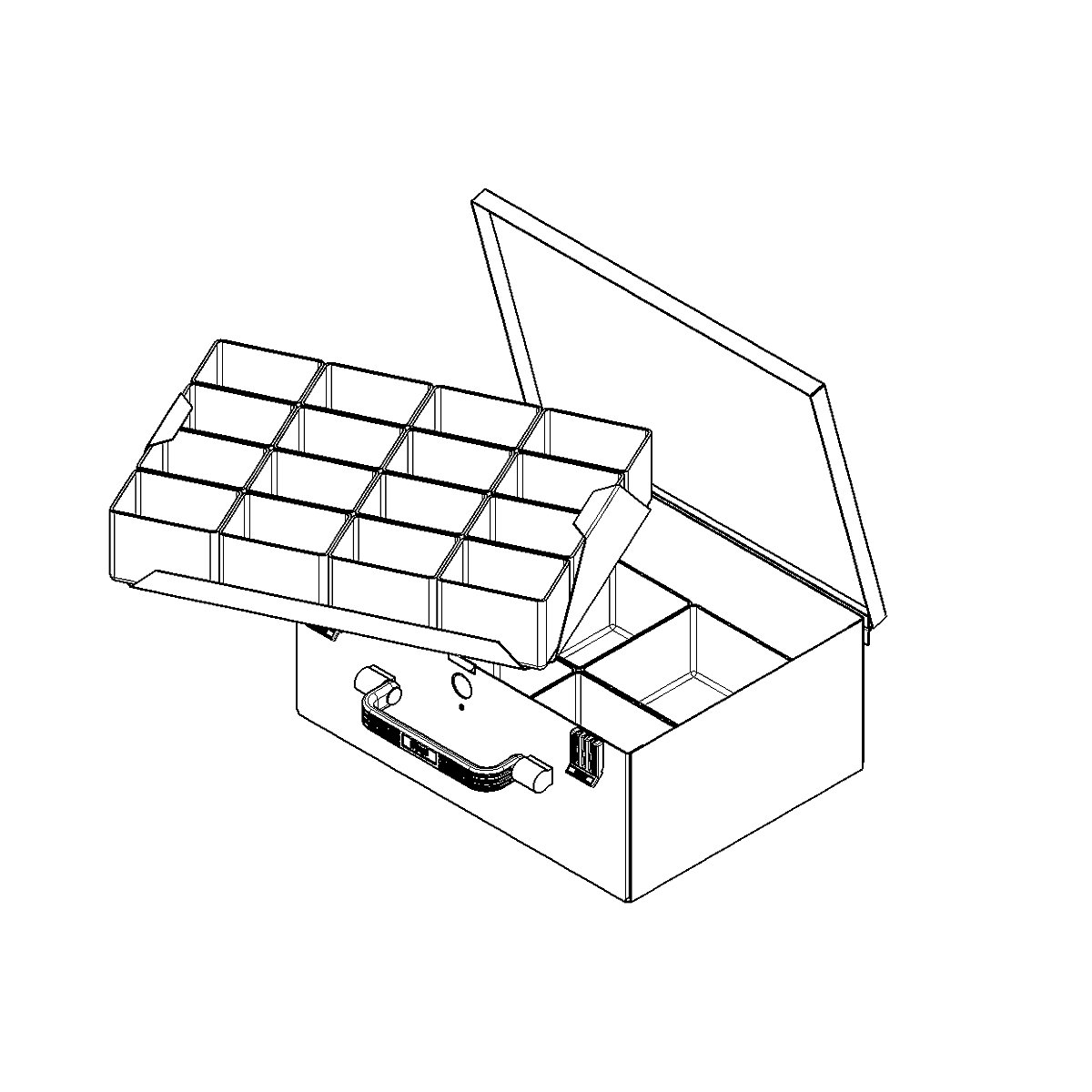 EUROKRAFTpro – Mala de sortido em chapa de aço (Imagem do produto 10)