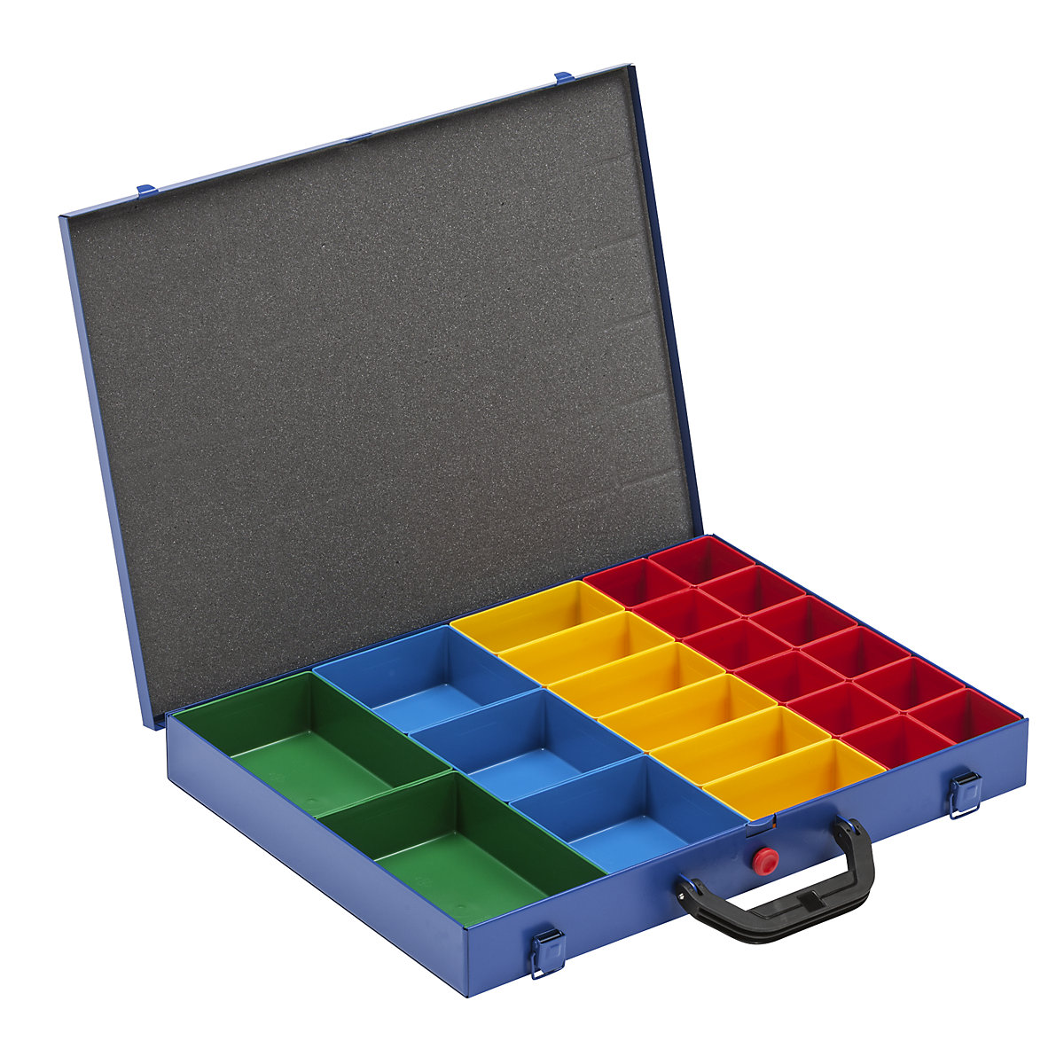 Mala para peças pequenas com caixas de encaixe, LxP 440 x 370 mm, com 23 caixas de encaixe, altura 63 mm-6