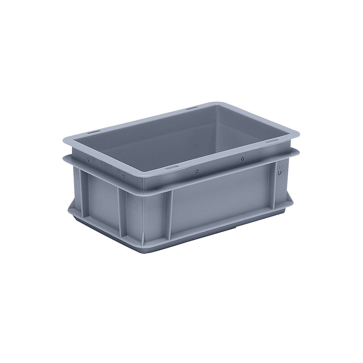 Recipiente empilhável Euro em polipropileno (PP), capacidade de carga 20 kg, cinzento prateado, volume 5 l, altura exterior 120 mm, UE 10 unid.