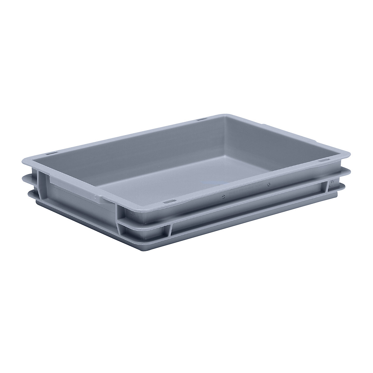 Recipiente empilhável Euro em polipropileno (PP), capacidade de carga 20 kg, cinzento prateado, volume 6 l, altura exterior 65 mm, UE 10 unid.