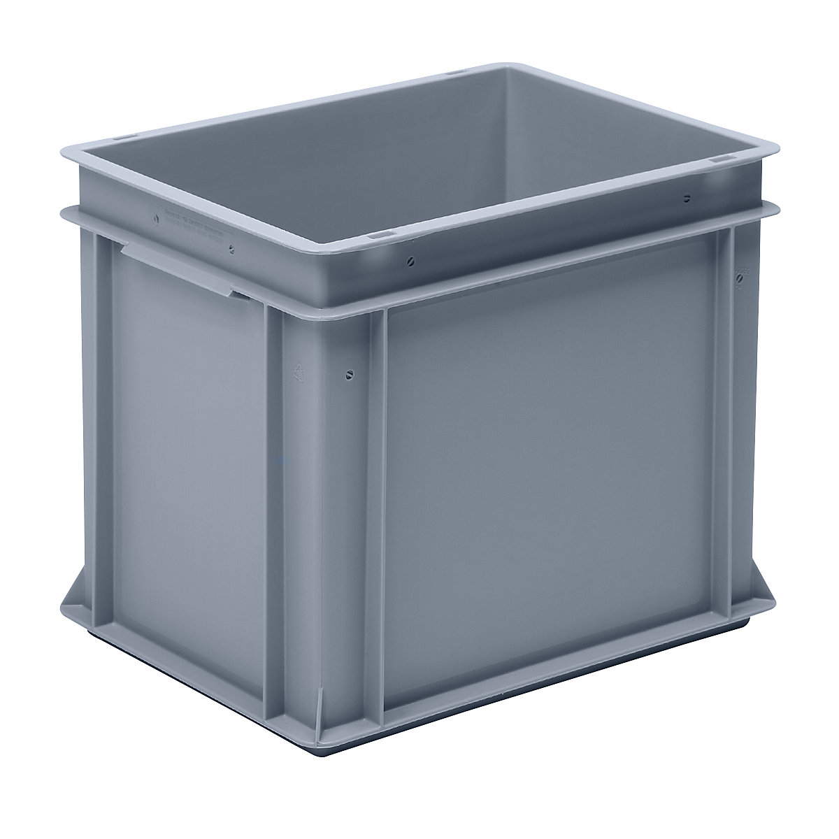 Recipiente empilhável Euro em polipropileno (PP), capacidade de carga 20 kg, cinzento prateado, volume 30 l, altura exterior 325 mm, UE 4 unid.