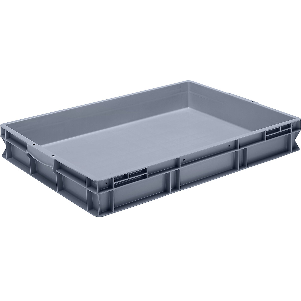 Recipiente empilhável Euro em polipropileno (PP), capacidade de carga 20 kg, cinzento prateado, volume 45 l, altura exterior 120 mm, UE 2 unid.