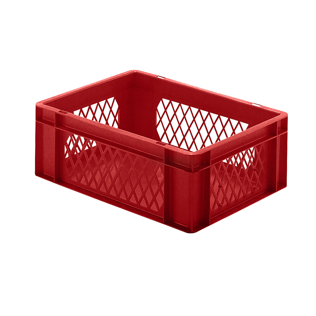 Recipiente empilhável em formato Euro, paredes perfuradas, fundo fechado, CxLxA 400 x 300 x 145 mm, vermelho, embalagem de 5 unid.