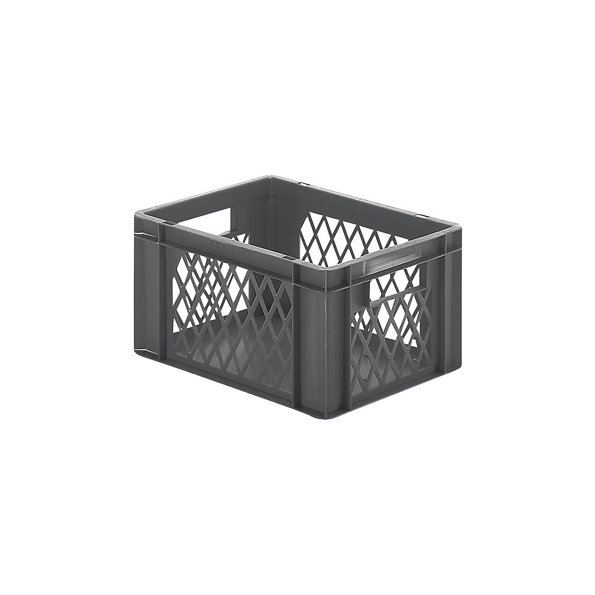 Recipiente empilhável em formato Euro, paredes perfuradas, fundo fechado, CxLxA 400 x 300 x 210 mm, cinzento, embalagem de 5 unid.