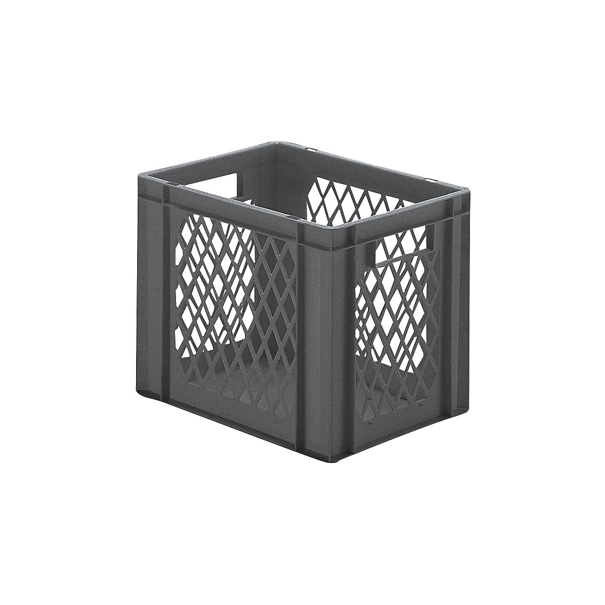 Recipiente empilhável em formato Euro, paredes perfuradas, fundo fechado, CxLxA 400 x 300 x 320 mm, cinzento, embalagem de 5 unid.