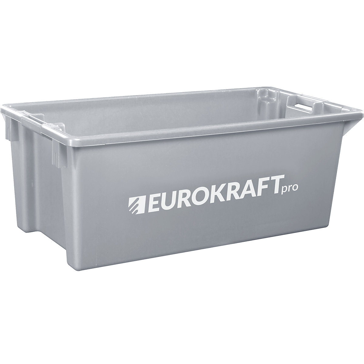 Recipiente empilhável giratório em polipropileno próprio para alimentos – eurokraft pro, capacidade 13 litros, UE 4 unid., paredes e fundo fechados, cinzento