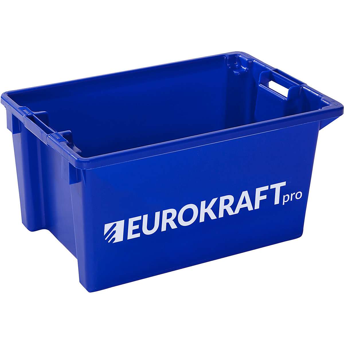 EUROKRAFTpro – Recipiente empilhável giratório, volume 50 l, embalagem de 3 unid., azul