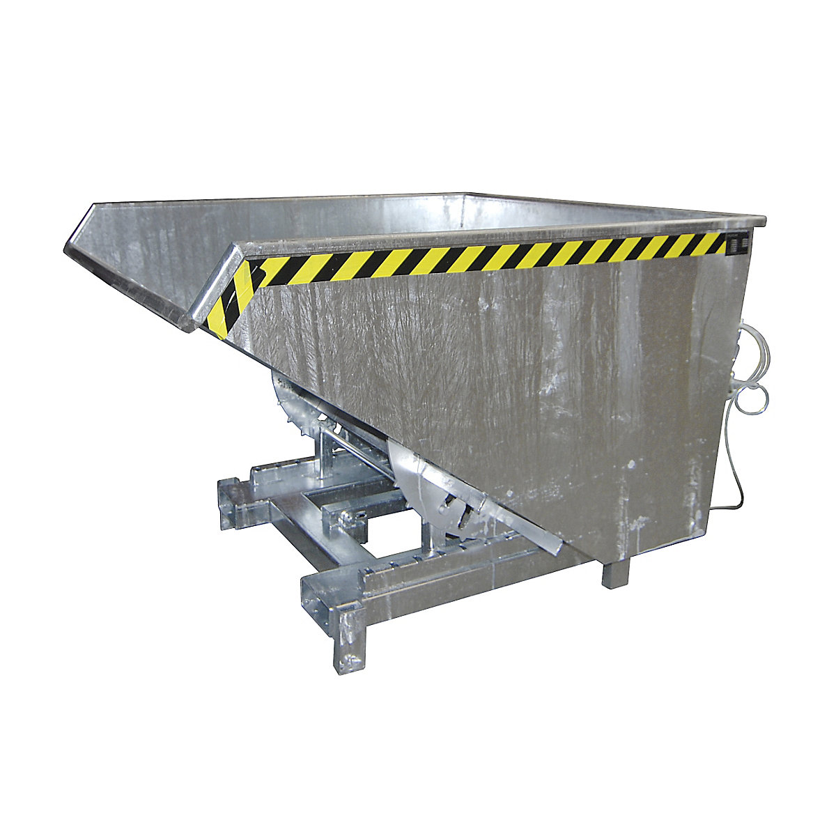 Recipiente basculante para cargas pesadas – eurokraft pro, volume 1,2 m³, capacidade de carga 4000 kg, galvanizado a fogo conforme EN ISO 1461-8