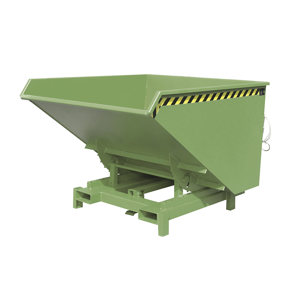 Recipiente basculante para cargas pesadas – eurokraft pro, volume 1,7 m³, capacidade de carga 4000 kg, verde RAL 6011-11