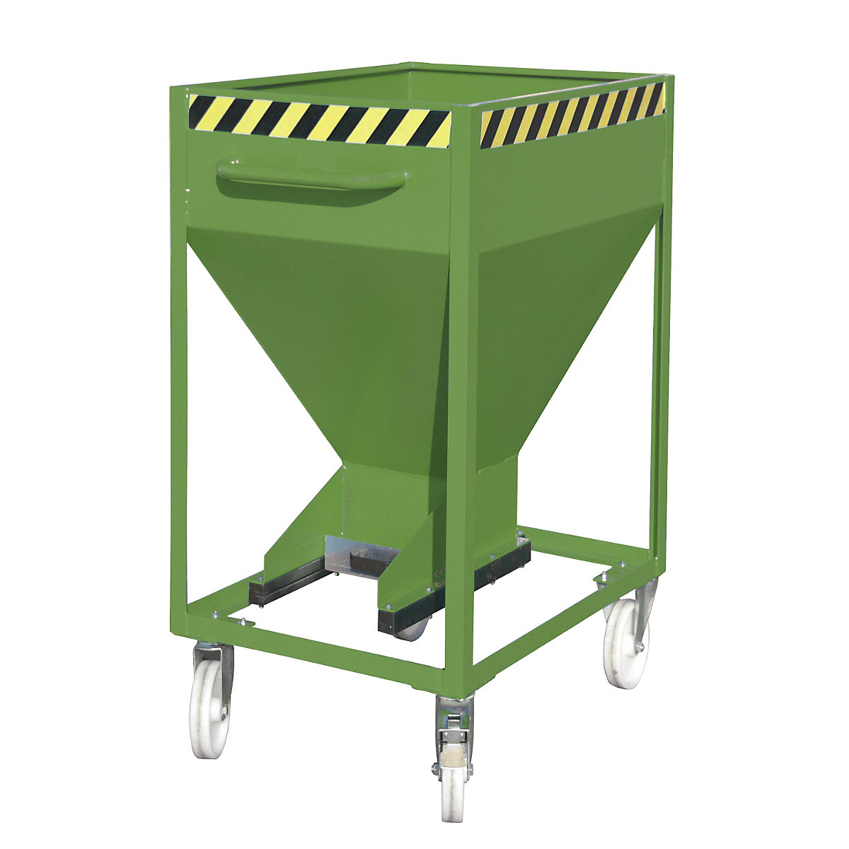 Recipiente silo, forma de funil – eurokraft pro, móvel, volume 0,6 m³, verde reseda-5