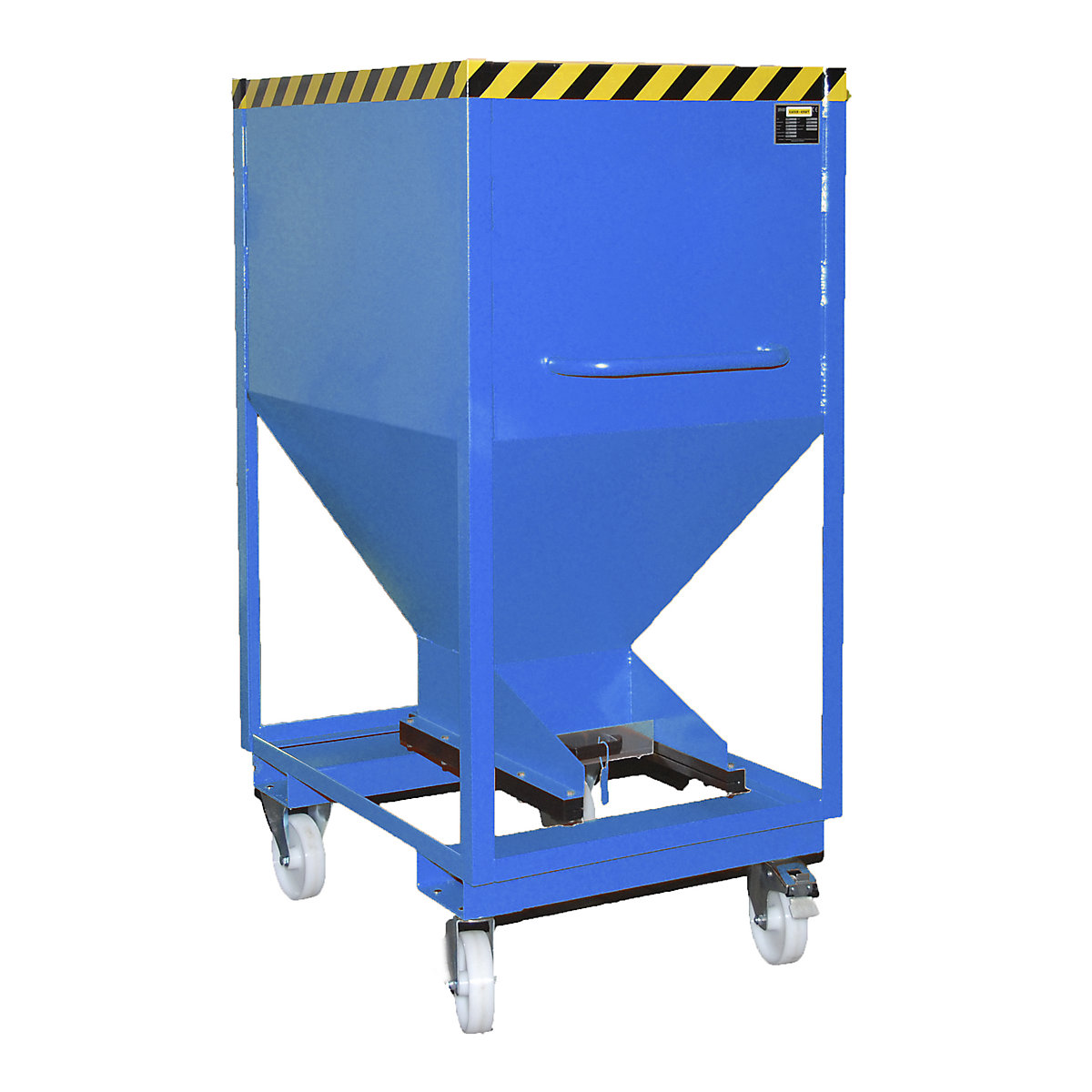 Recipiente silo, forma de funil – eurokraft pro, móvel com bolsas para empilhador, volume 0,6 m³, azul claro-5