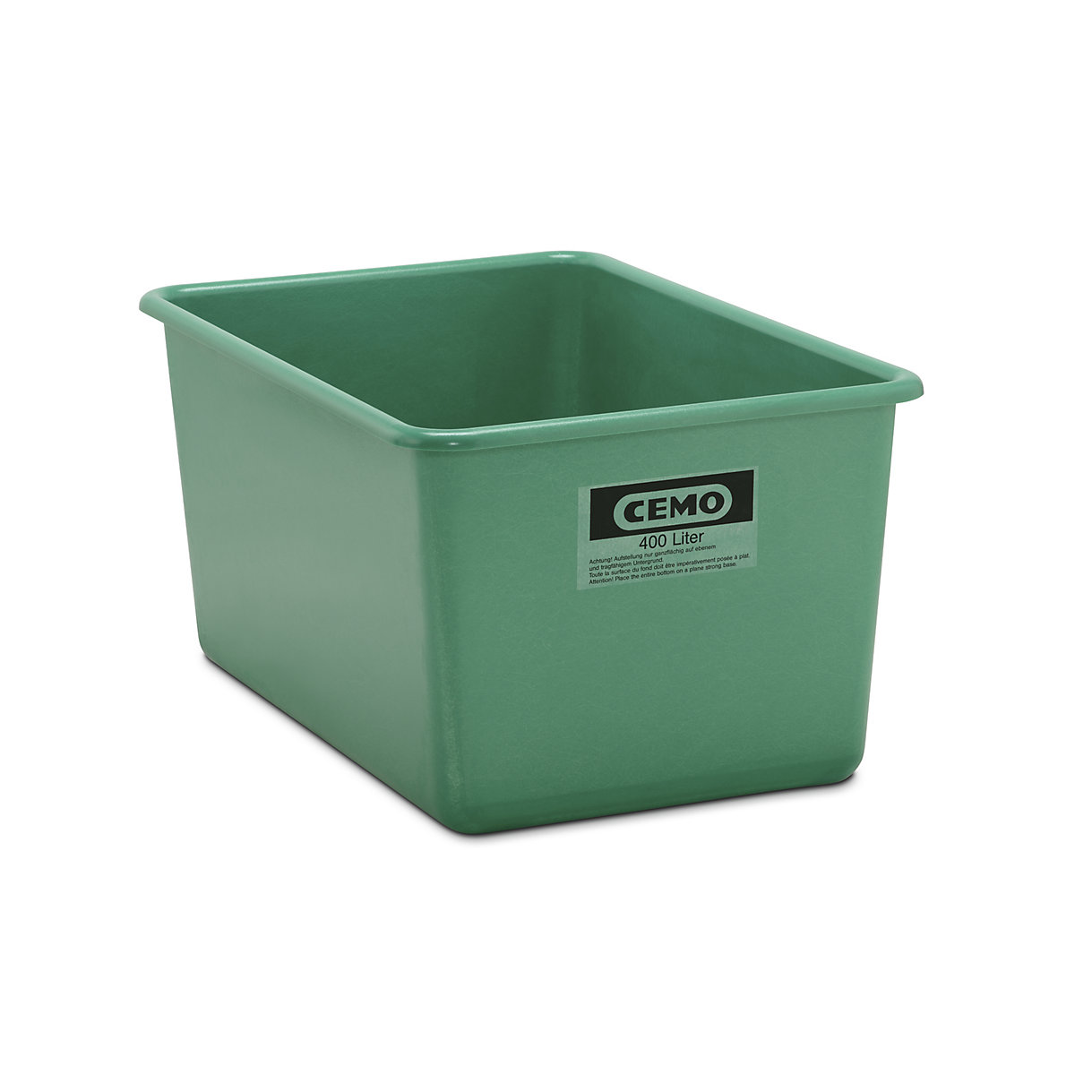 Recipientes grandes em plástico reforçado a fibra de vidro – CEMO, capacidade 400 l, CxLxA 1190 x 790 x 585 mm, verde-5