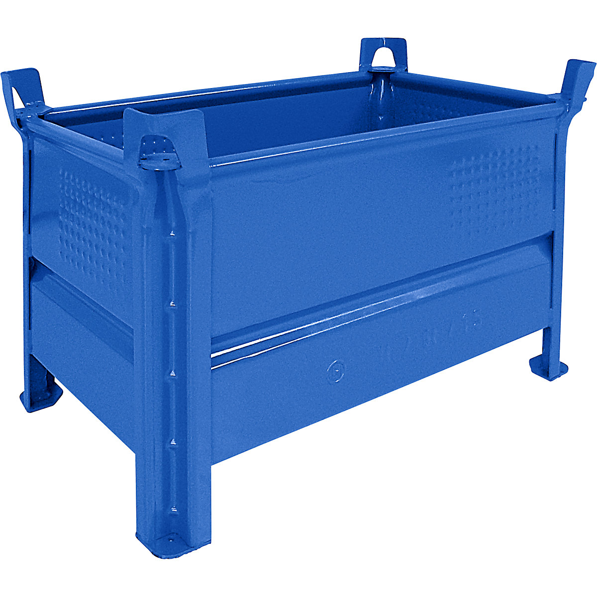 Recipiente empilhável de paredes maciças – Heson, LxC 500 x 800 mm, capacidade de carga 1000 kg, azul, a partir de 1 unid.-6