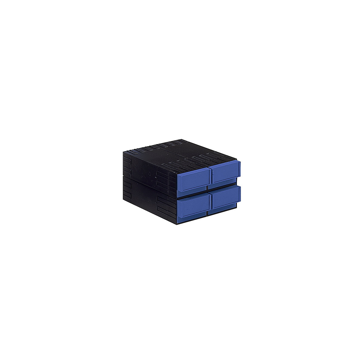 Módulo de cajones de poliestireno, H x A x P 202 x 322 x 344,5 mm, 4 cajones, azul-5