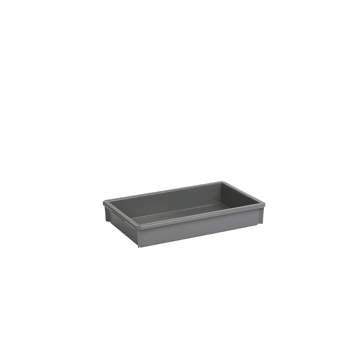 Caja apilable de polietileno, sin nervaduras de refuerzo