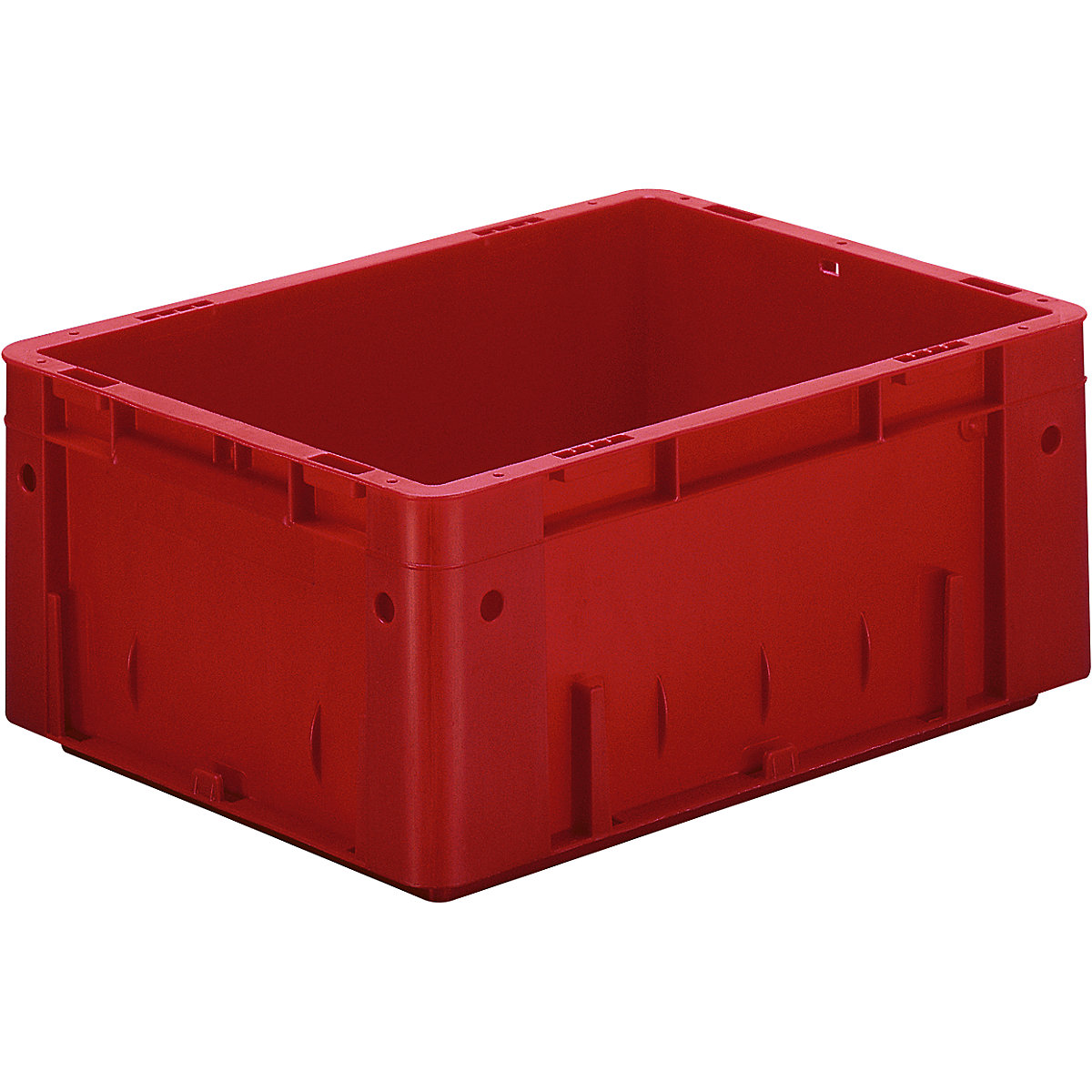 Euro-recipiente para cargas pesadas, polipropileno, capacidad 14,5 l, L x A x H 400 x 300 x 175 mm, paredes cerradas, fondo cerrado, rojo, UE 4 unidades-3