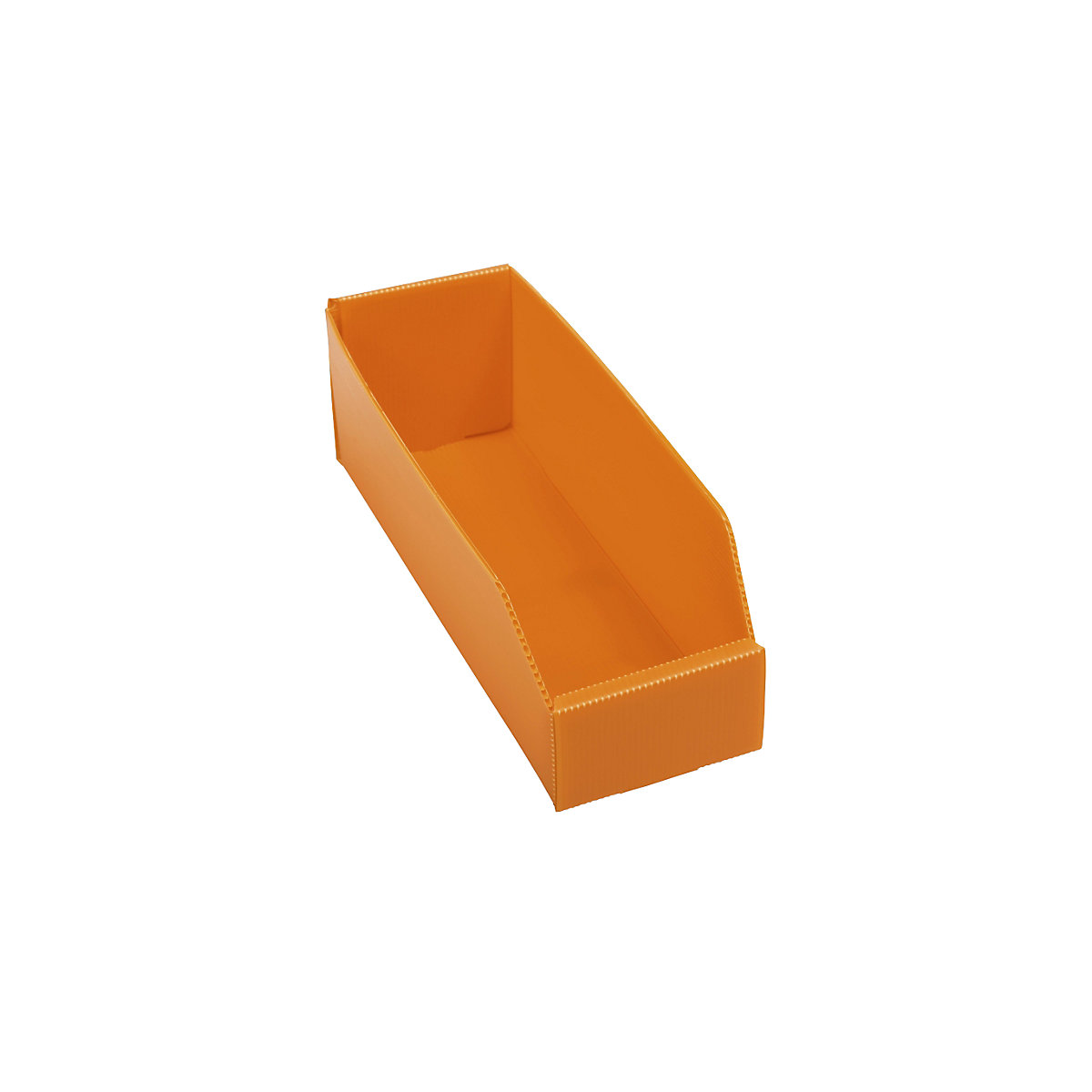Caja de plástico para estanterías, plegable, LxAxH 300x100x100 mm, naranja, UE 25 unidades-6