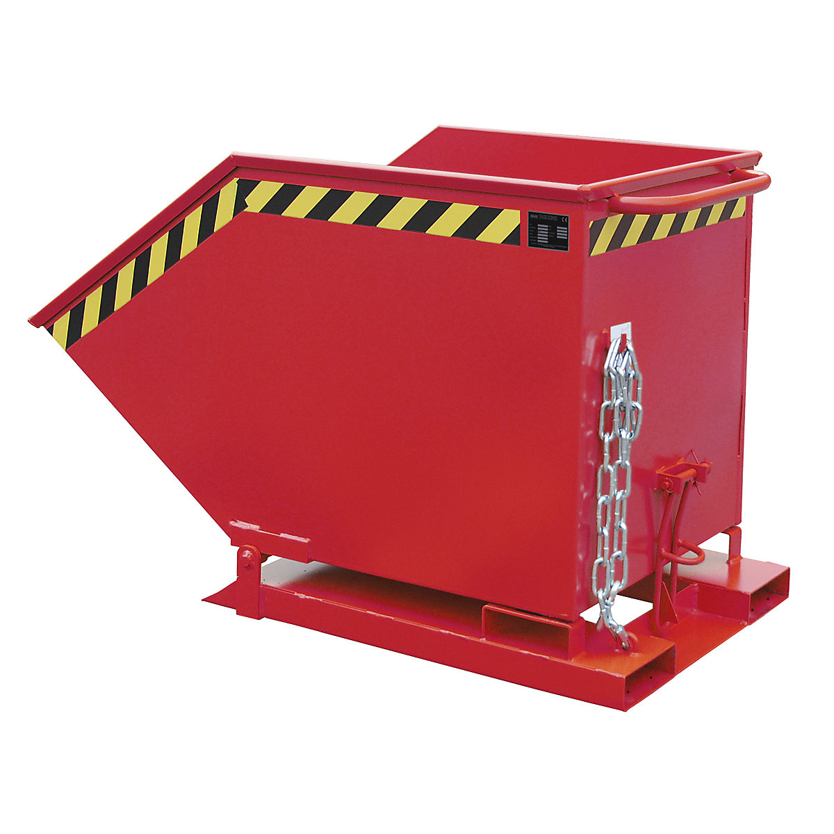 Cubeta con mecanismo de vuelco – eurokraft pro, en forma de caja, capacidad 0,6 m³, rojo RAL 3000-9