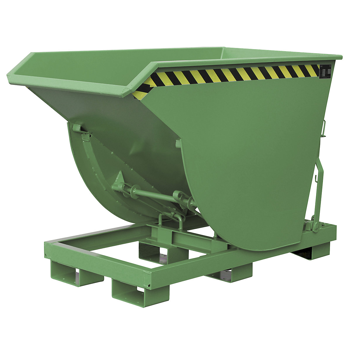 Volquete, modelo estrecho – eurokraft pro, capacidad 0,5 m³, carga máx. 2500 kg, verde reseda RAL 6011-8