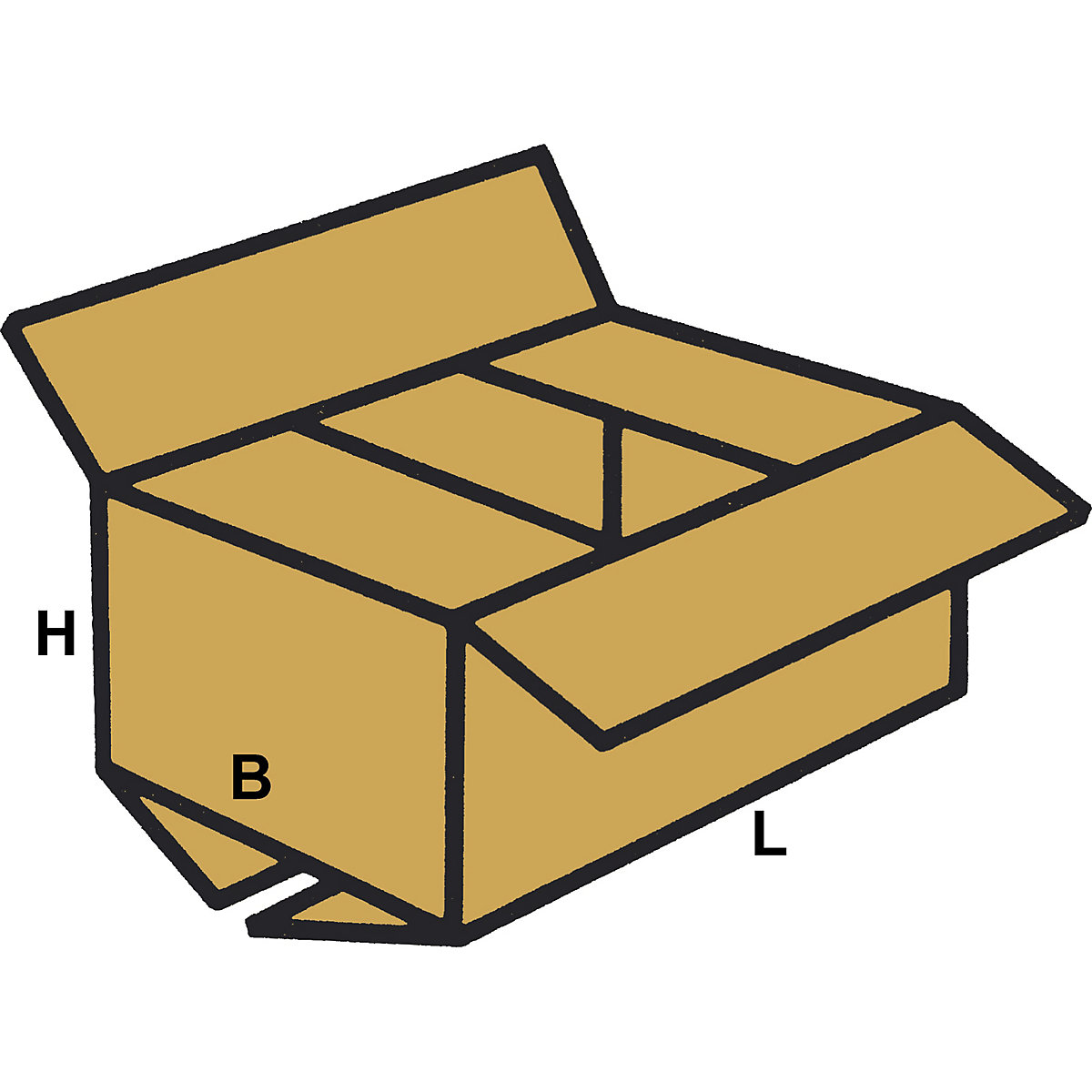 Caja de cartón larga FEFCO 0201 1000 X 100 X 100 mm de canal simple