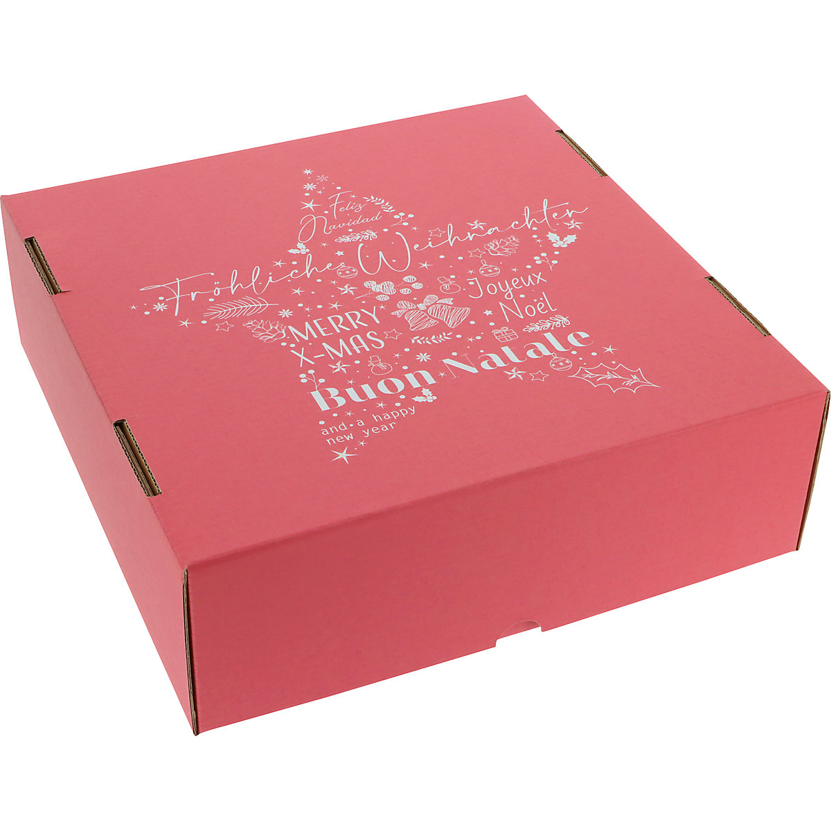 International Christmas Star pattern box with push-on lid – ratioform