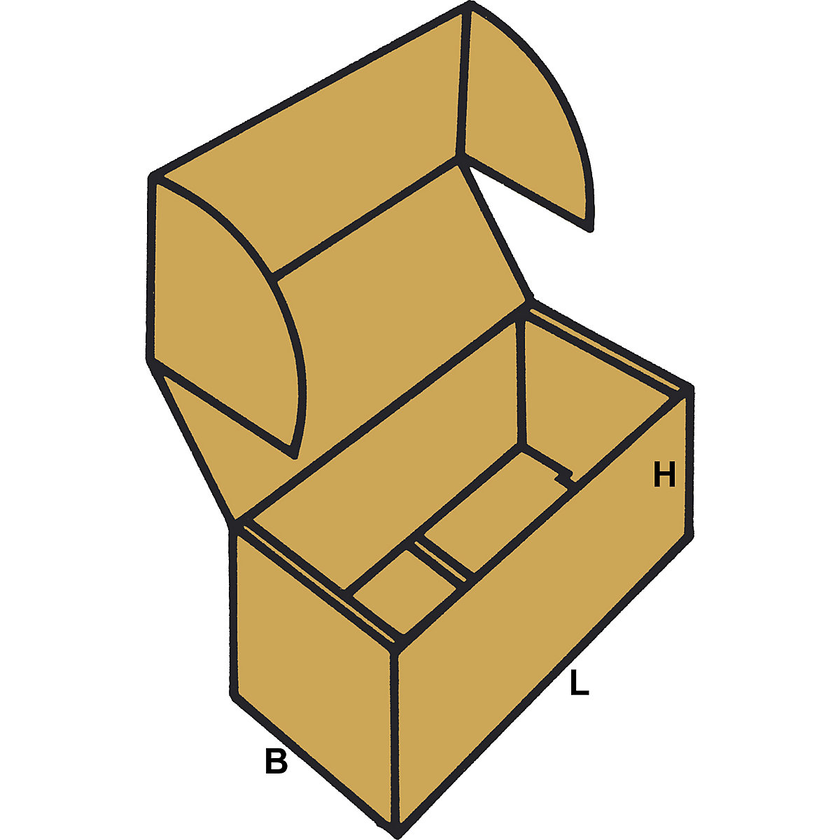 Boîtes à couvercle rabattable avec fermeture par encoche, FEFCO 0471 (Illustration du produit 1)