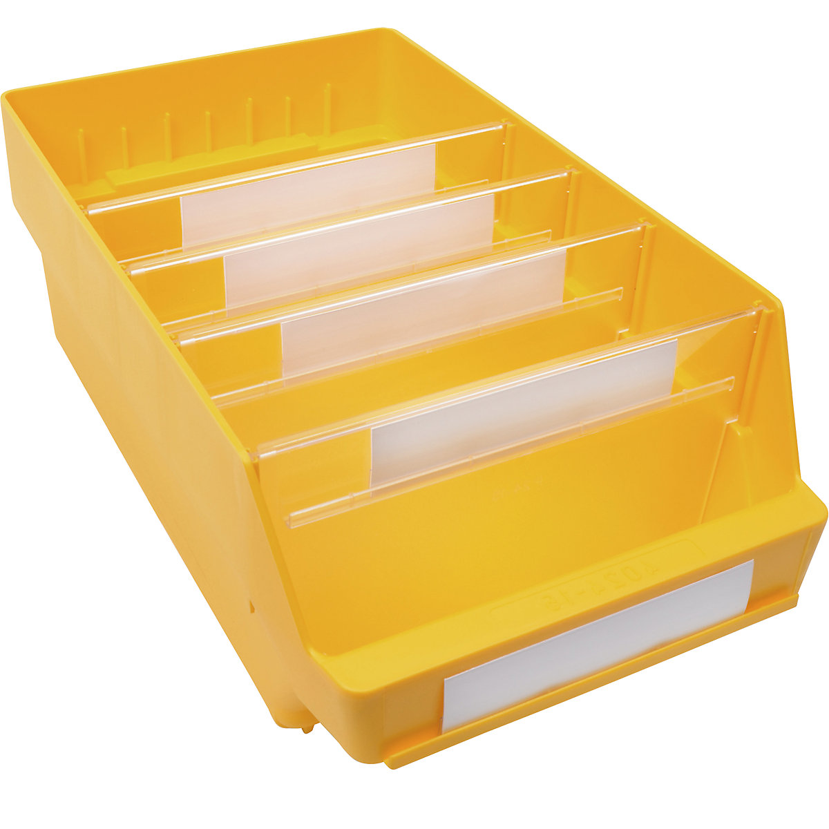 Cassettina per scaffali in polipropilene ad alta resistenza – STEMO, giallo, lungh. x largh. x alt. 400 x 240 x 150 mm, conf. da 10 pezzi-9