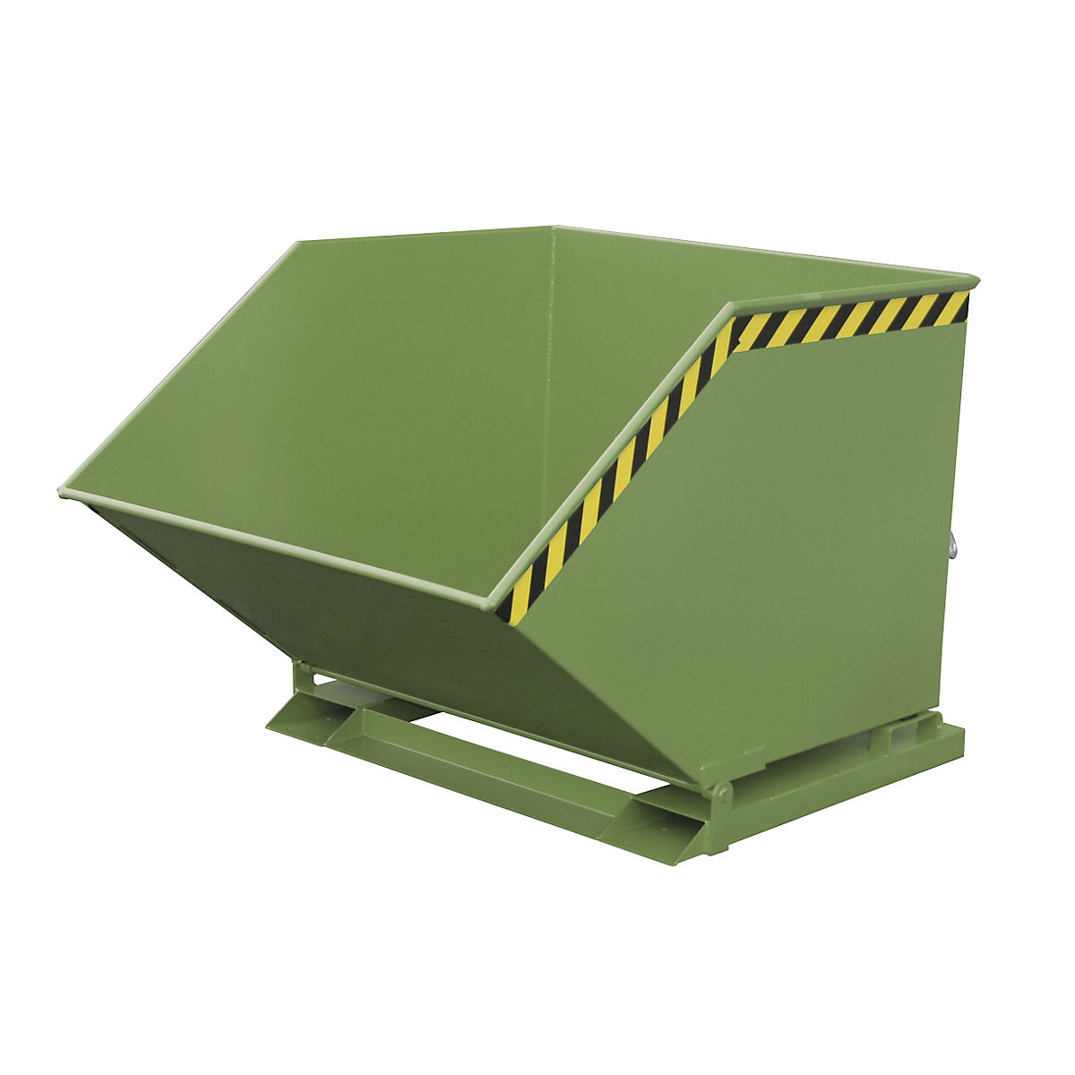 Contenitore ribaltabile con meccanismo di chiusura – eurokraft pro, forma scatolare, capacità 1 m³, verde RAL 6011-4