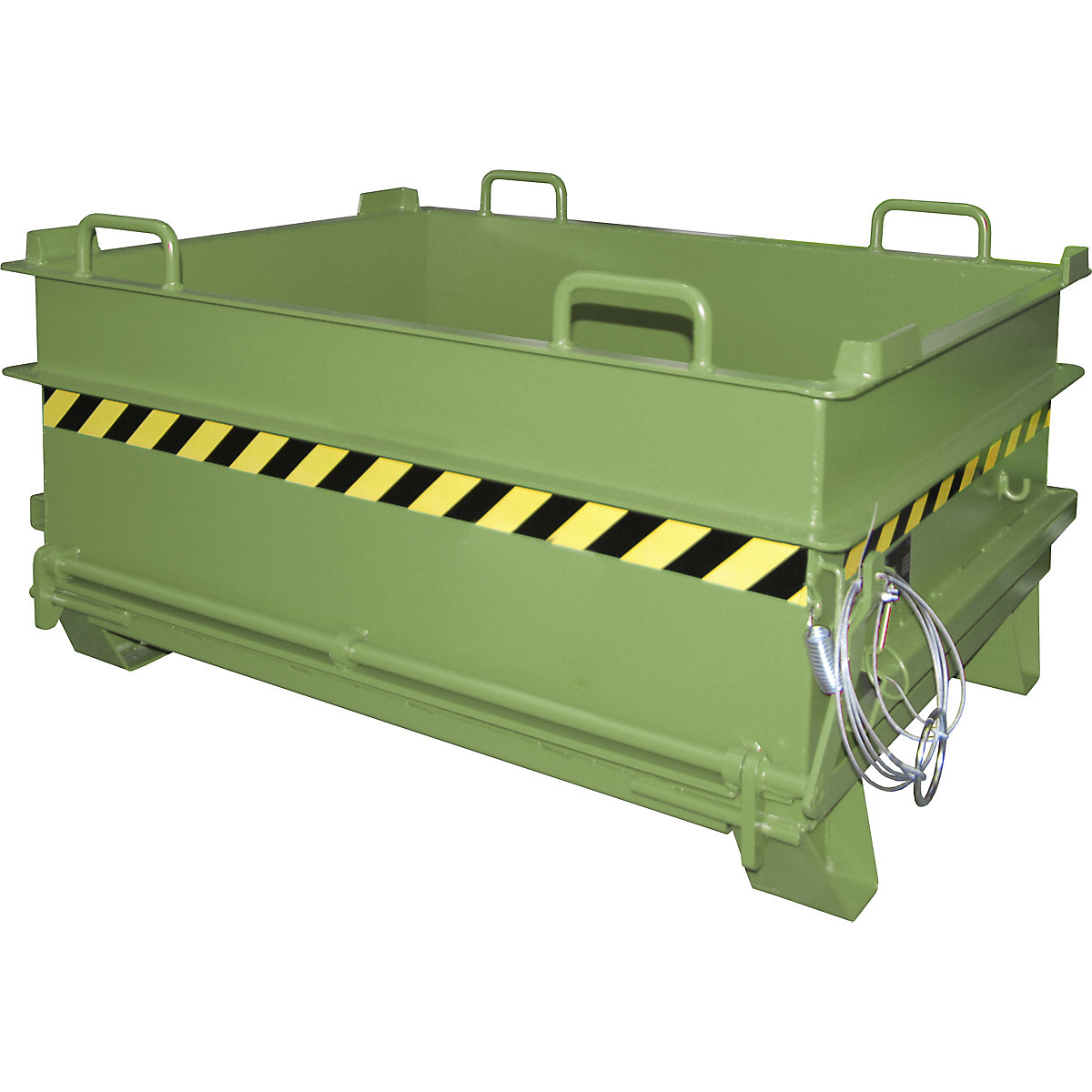 Contenitore a fondo apribile BC – eurokraft pro, capacità 0,5 m³, portata 1000 kg, verde reseda
