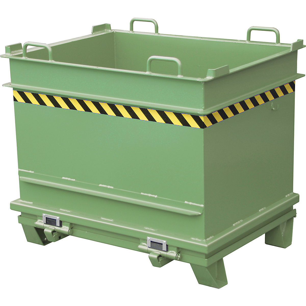 Contenitore a fondo apribile BC – eurokraft pro, capacità 1 m³, portata 2000 kg, verde reseda