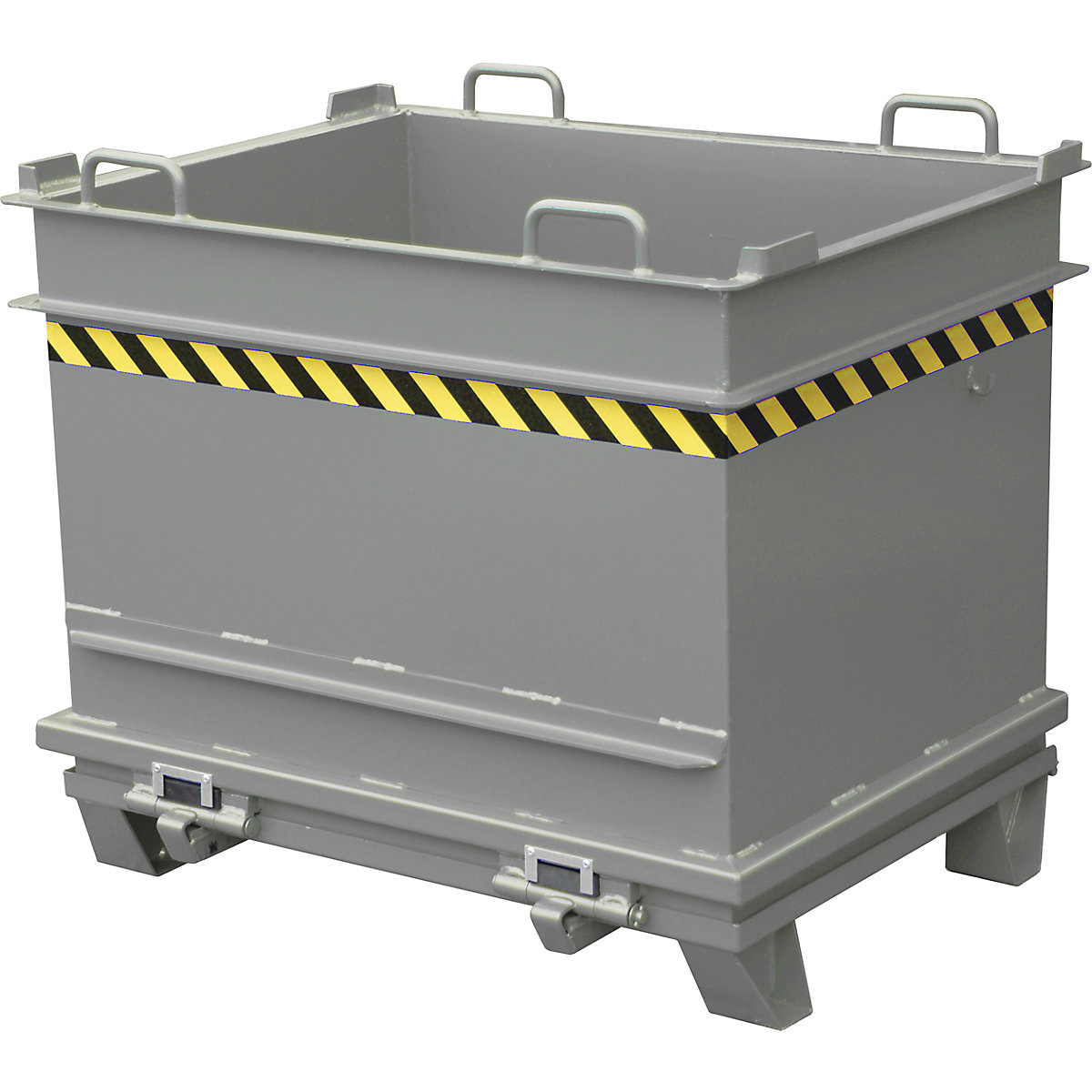 Contenitore a fondo apribile BC – eurokraft pro, capacità 1 m³, portata 2000 kg, grigio topo