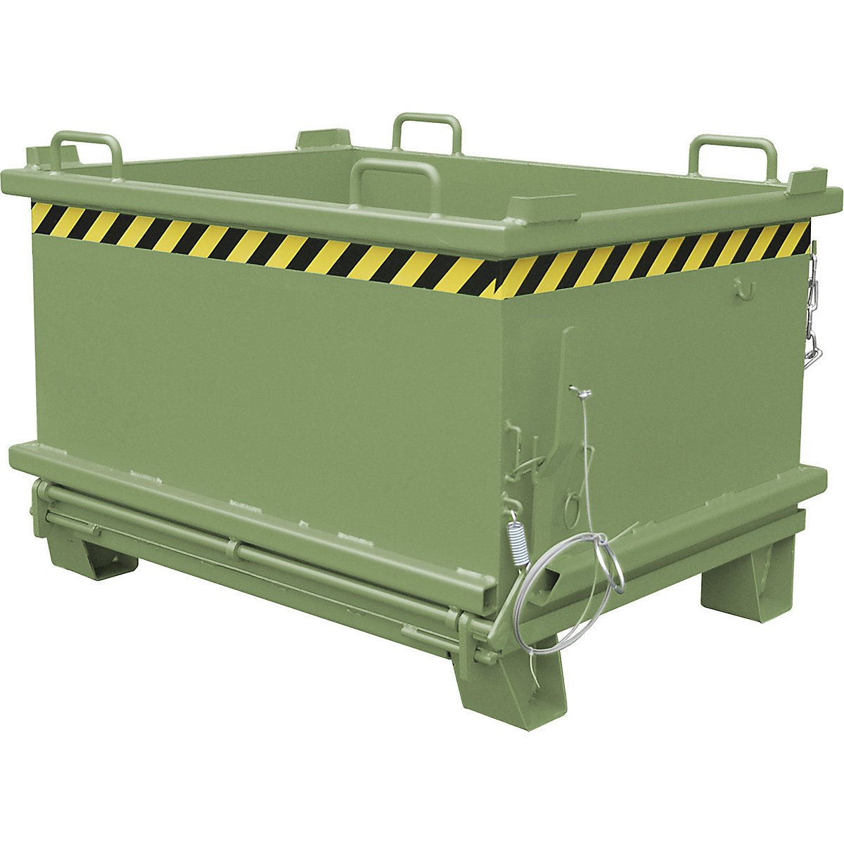 Contenitore a fondo apribile SB – eurokraft pro, capacità 0,5 m³, portata 1000 kg, verde reseda