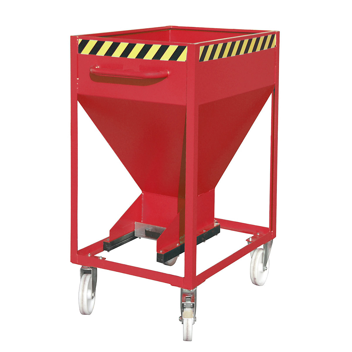 Contenitore silo, a forma di imbuto – eurokraft pro, con rotelle, capacità 0,6 m³, rosso fuoco-2