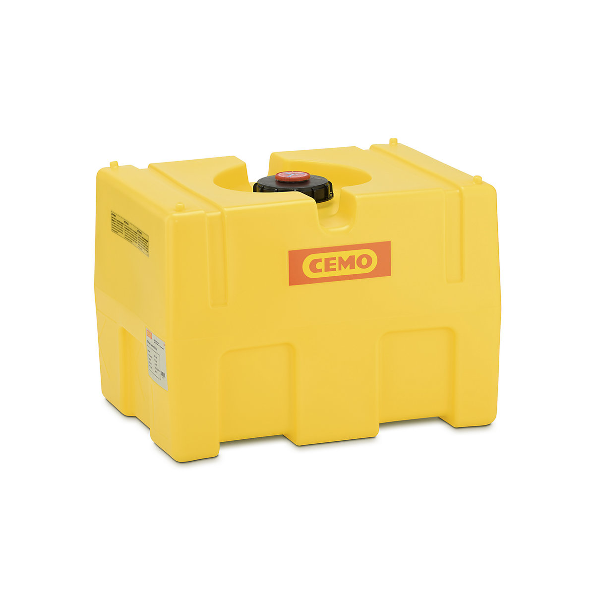 Fusto per acqua in PE – CEMO, a forma scatolare, giallo, capacità 200 l-5