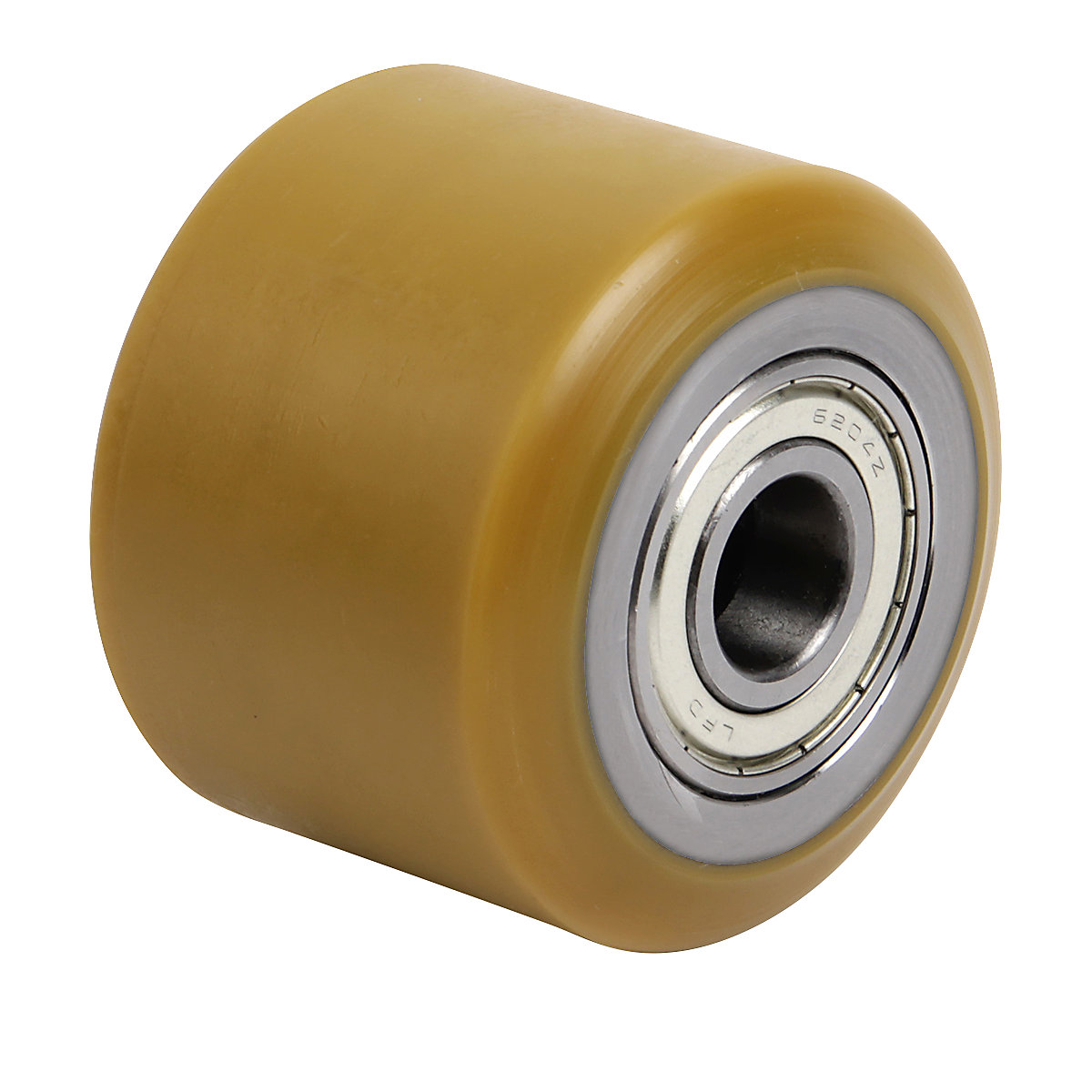 Fork roller, polyurethane, installation length 64 mm, roller width 60 mm, axle Ø 15 mm-4