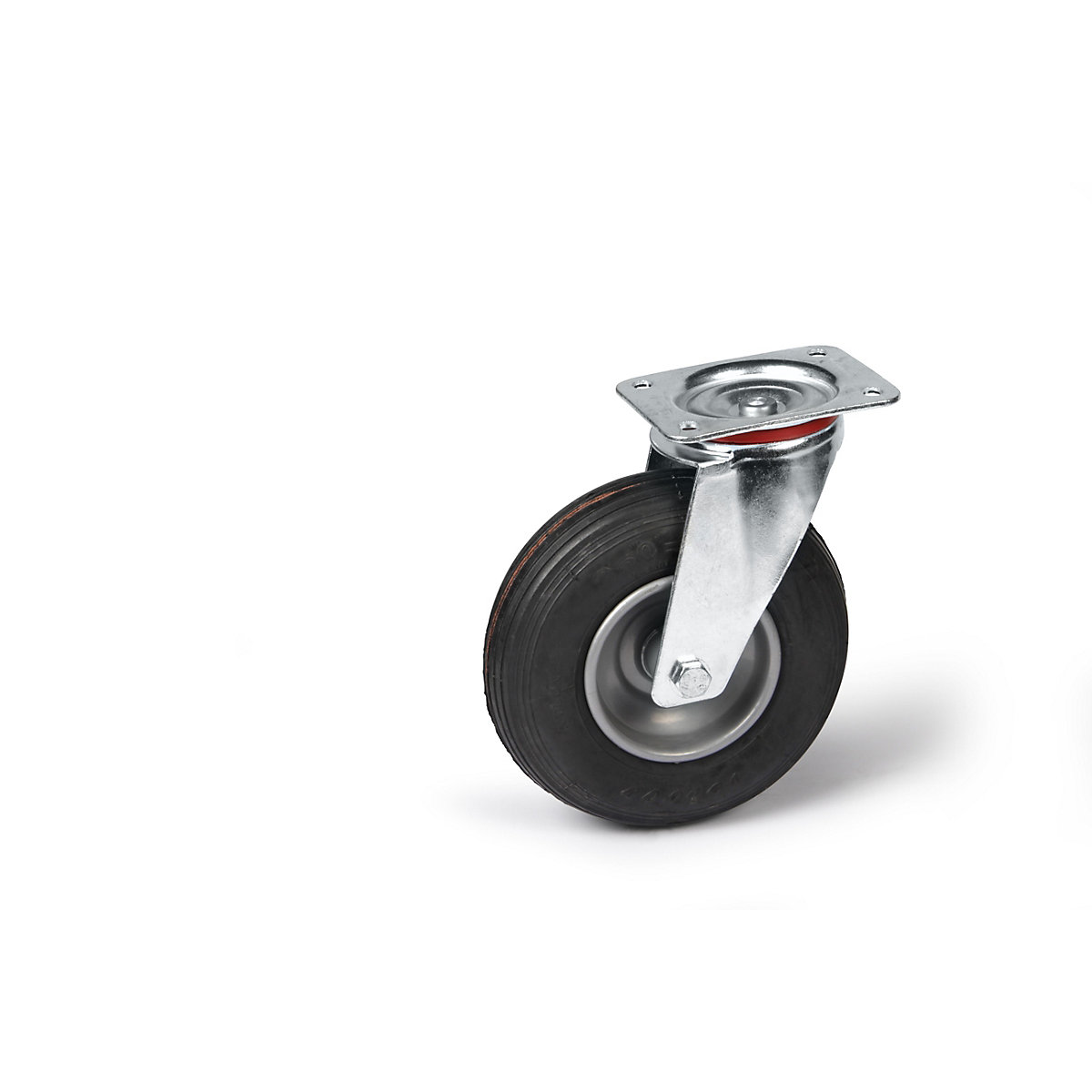 Pneumatic tyre on sheet steel rim, wheel Ø x width 210 x 65 mm, swivel castor, with roller bearings-3