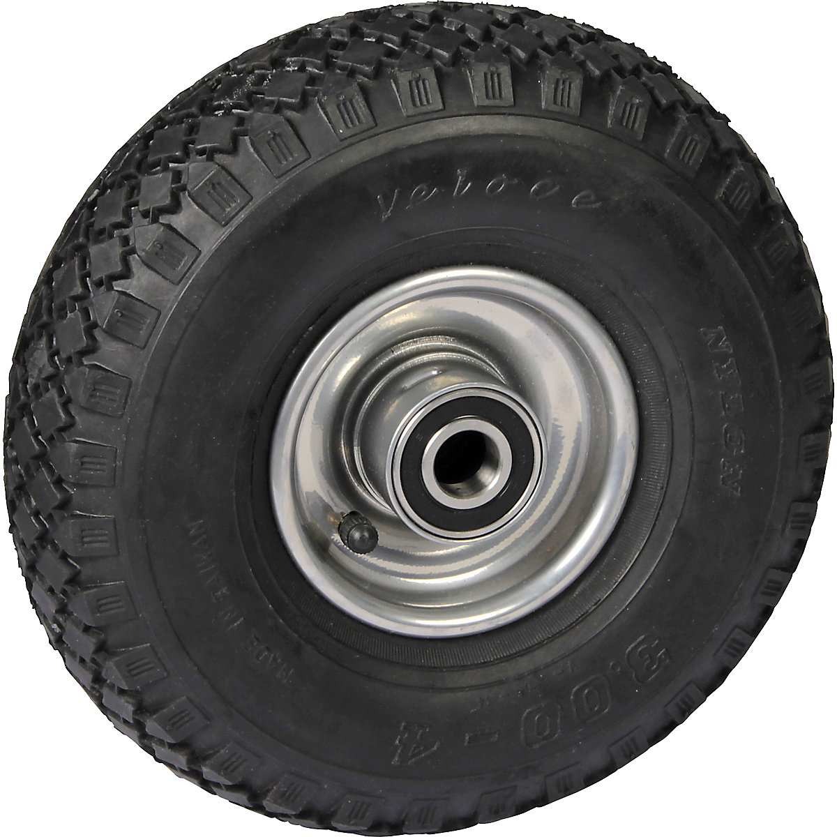 Pneumatic tyre, wheel with 1-part sheet steel rim, wheel Ø x width 260 x 85 mm, cross cut tread profile, with ball bearings-6