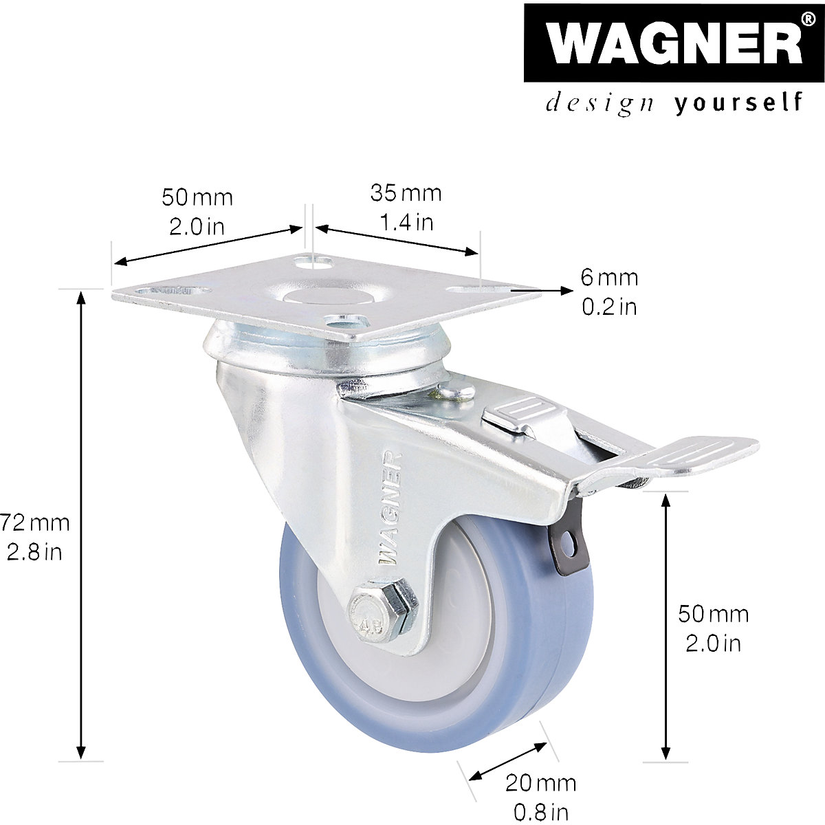 DELUXE light duty castors – Wagner (Product illustration 5)-4