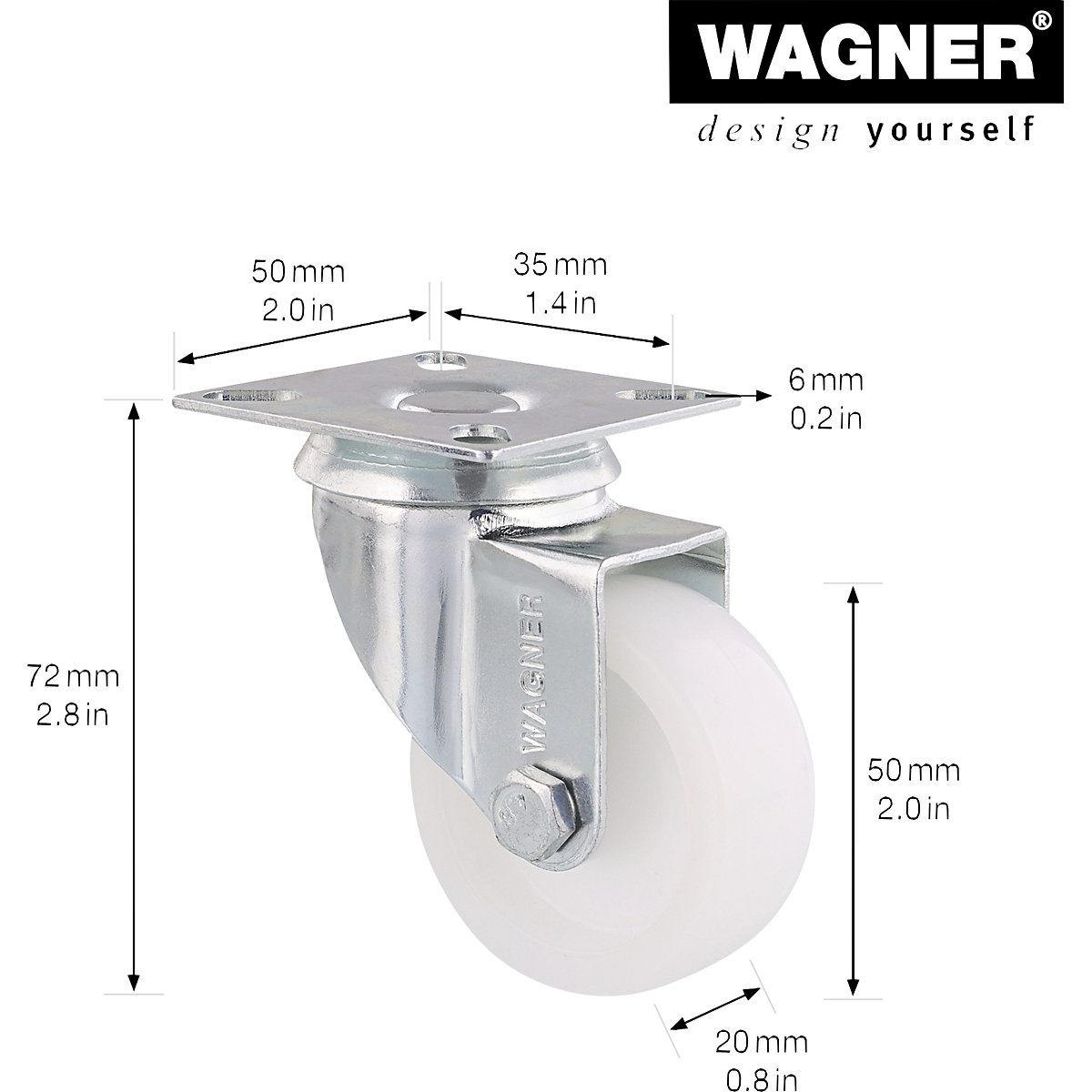 ECO light duty swivel castors – Wagner (Product illustration 2)-1