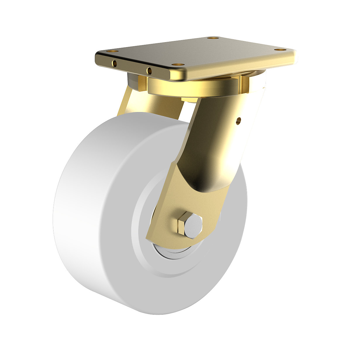 Nylon wheel, steel housing, welded – Wicke, wheel Ø x width 125 x 55 mm, swivel castor-1
