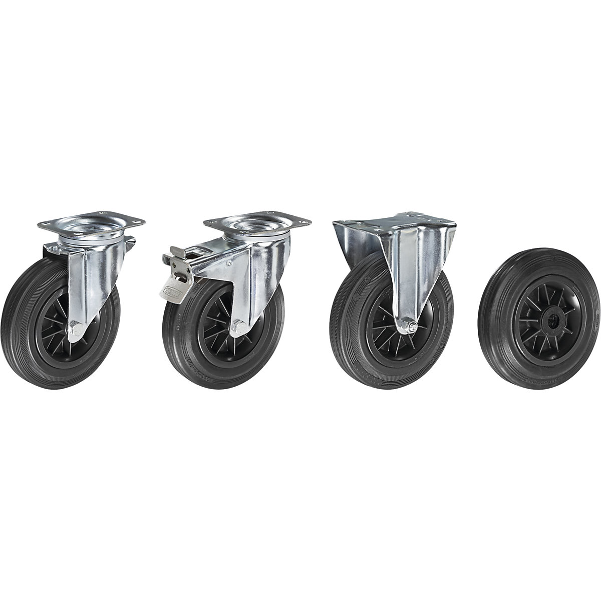 Solid rubber tyre on plastic rim – Proroll (Product illustration 4)-3