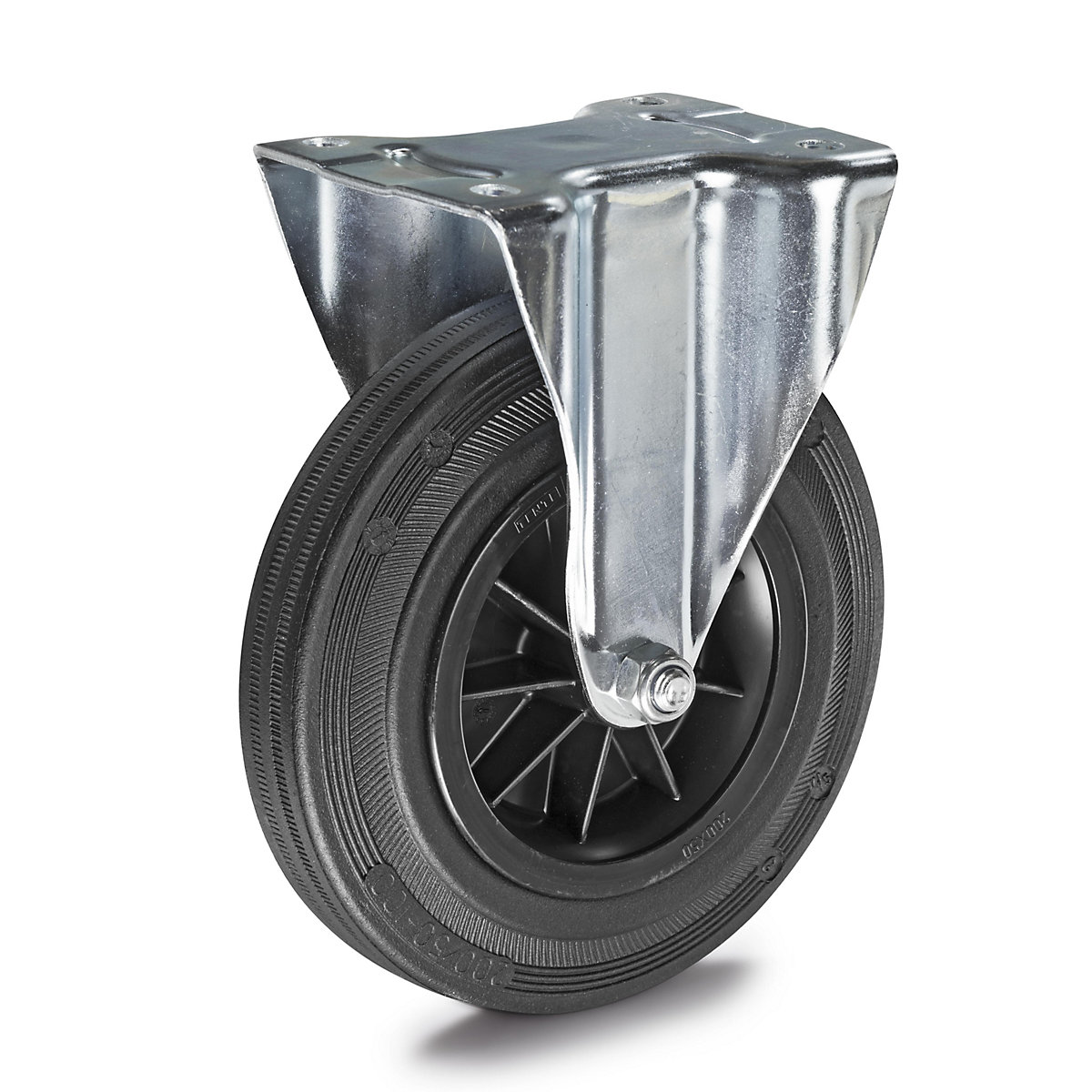 Solid rubber tyre on plastic rim – Proroll, wheel Ø x width 100 x 30 mm, fixed castor-6