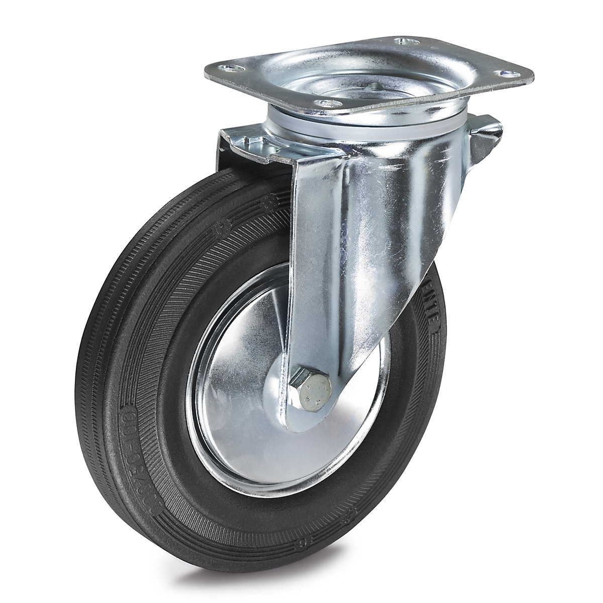 Solid rubber tyre – Proroll, wheel Ø x width 80 x 25 mm, swivel castor-3