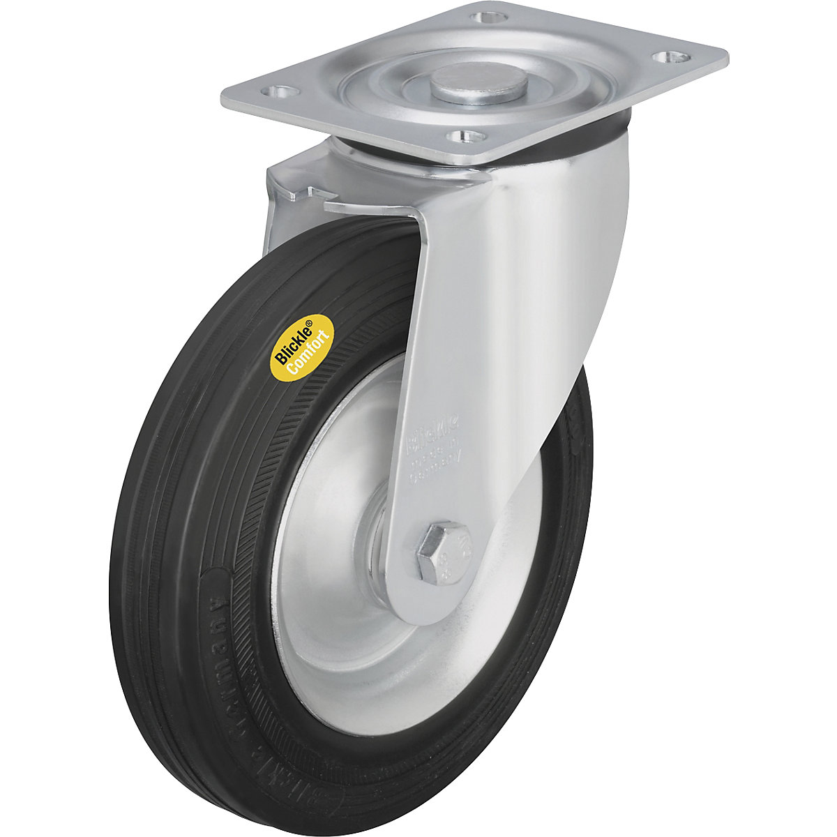 Two component solid rubber tyre, wheel Ø x width 125 x 37.5 mm, swivel castor-4