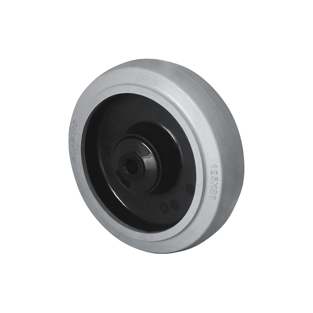 Elastic tyre on nylon rim, Roller bearing in stainless steel, wheel Ø x width 160 x 50 mm-3