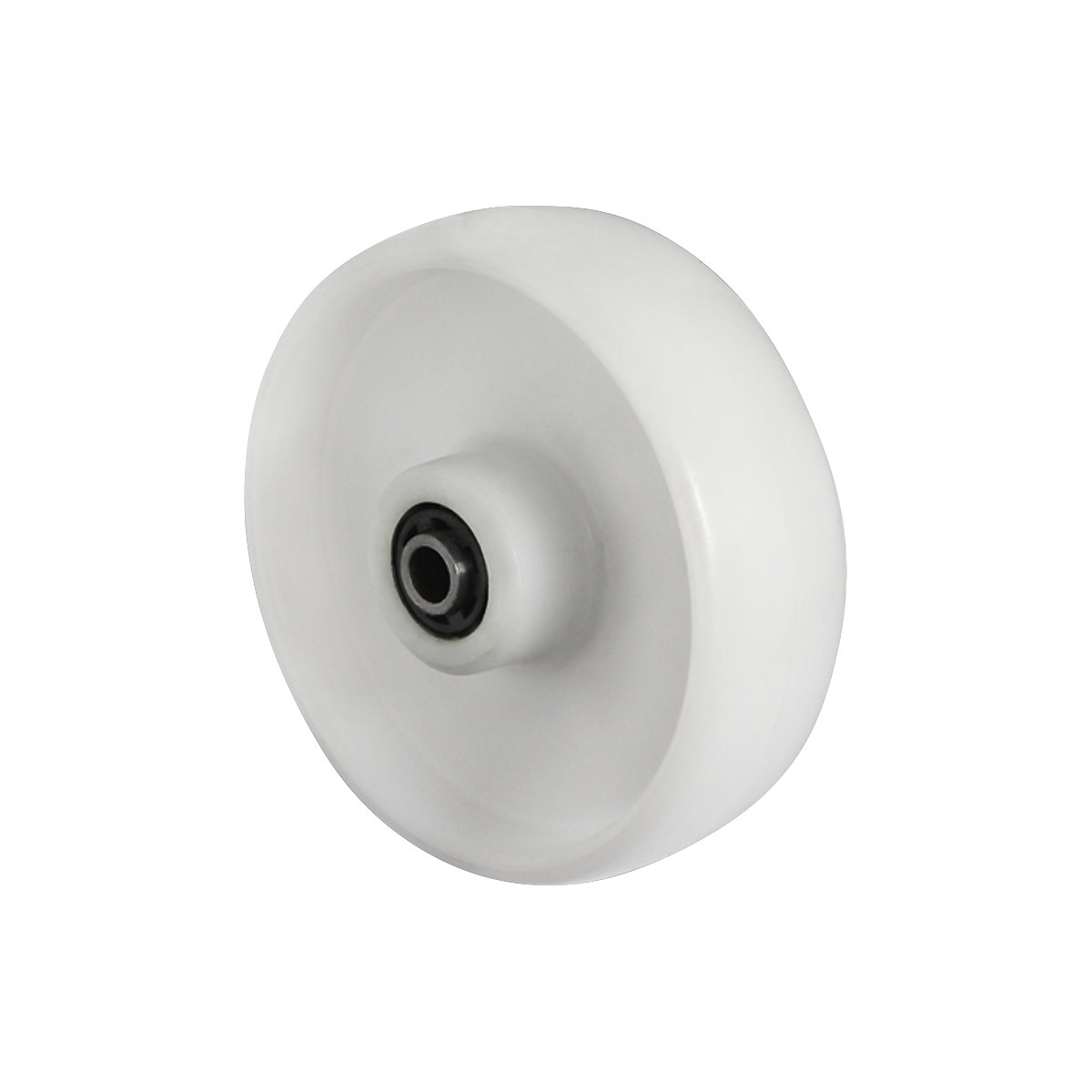 EUROKRAFTbasic – Nylon wheel, white, roller bearings, 2+ items, wheel Ø x width 160 x 50 mm